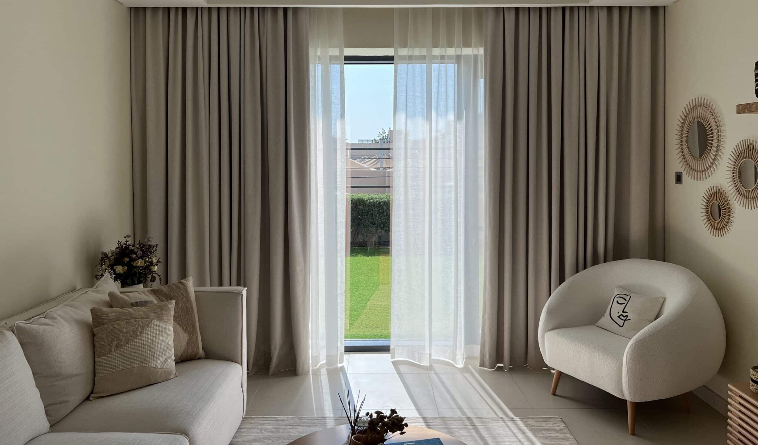 living room blackout curtains dubai