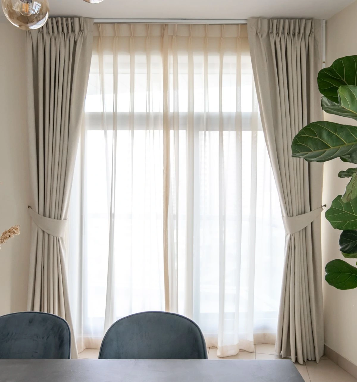 Sheer and Blackout Curtains: one setup, total control